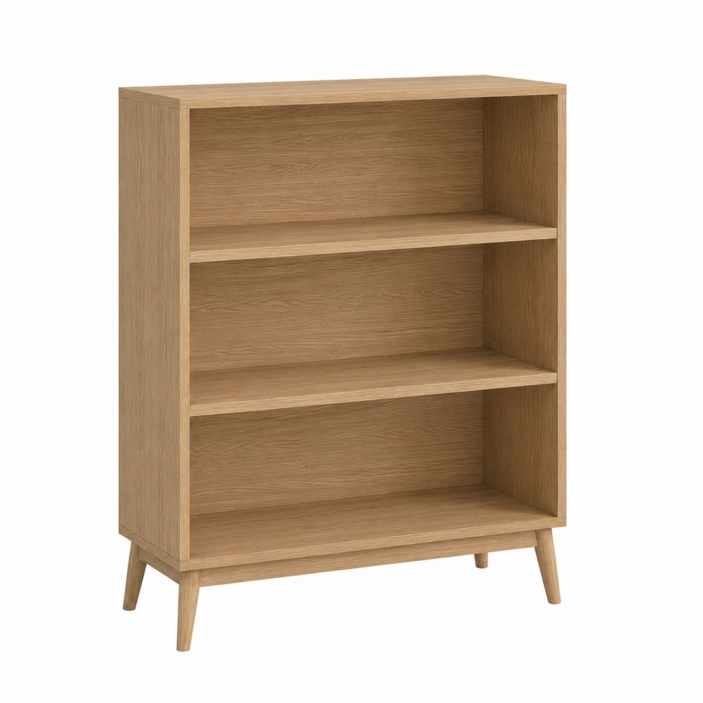 Bibliothèque ouverte effet chêne en panneaux de particules 80 x 35 x 140 cm