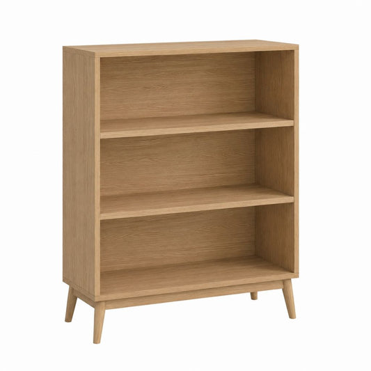 Bibliothèque ouverte effet chêne en panneaux de particules 80 x 35 x 140 cm
