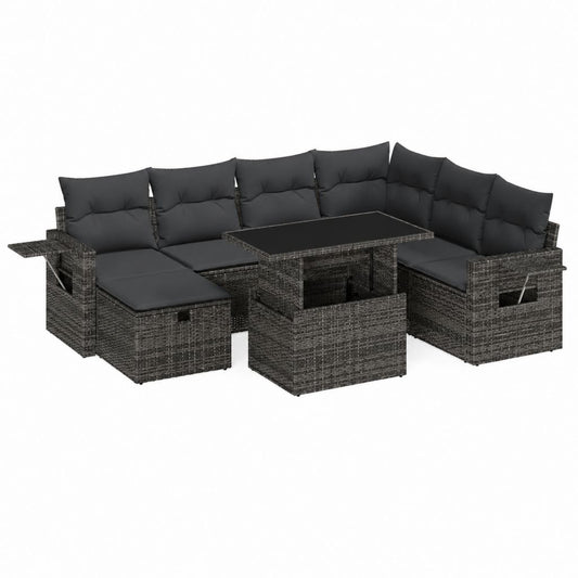 Salon de jardin modulable 6 pièces noir en résine tressée PE modules 70 x 70 x 60 cm table 70 x 70 x 34 cm