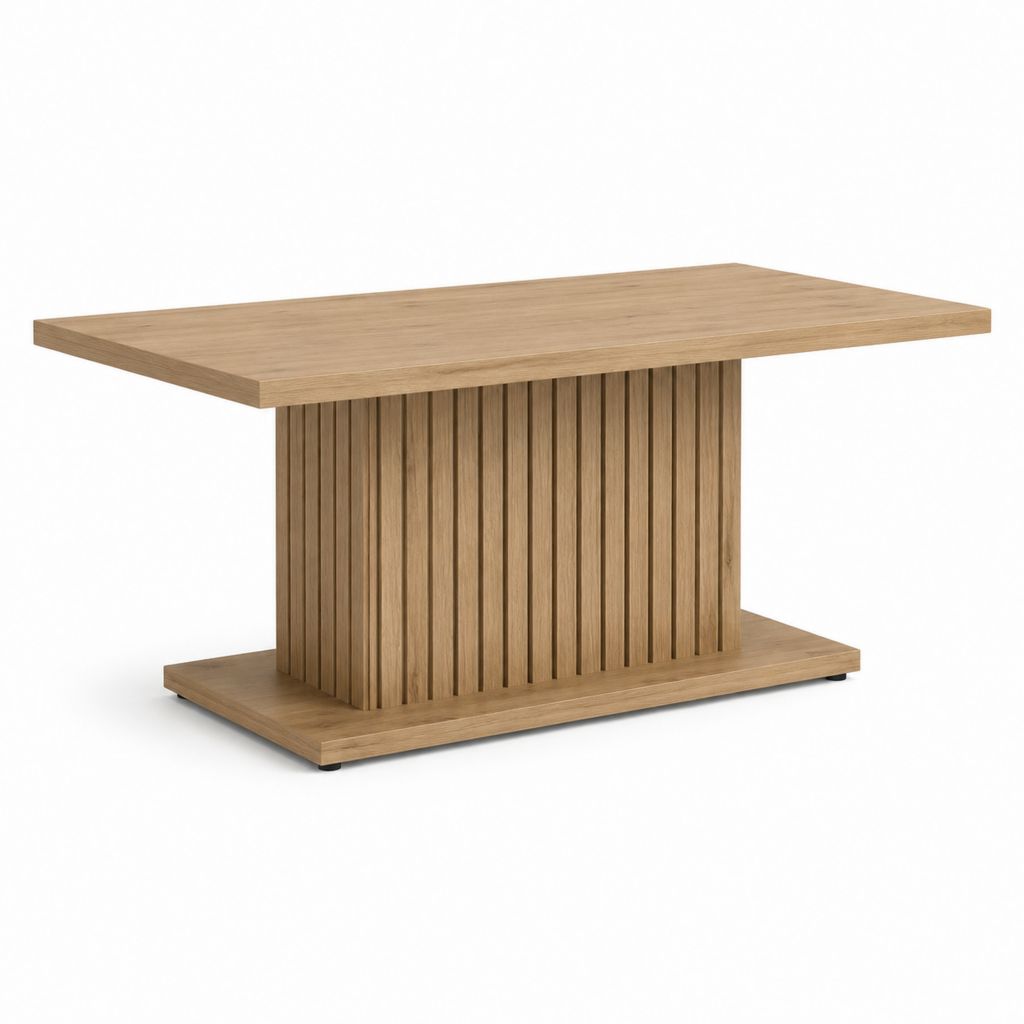 Table basse rectangulaire chêne plaqué MDF 120 x 60 x 45 cm